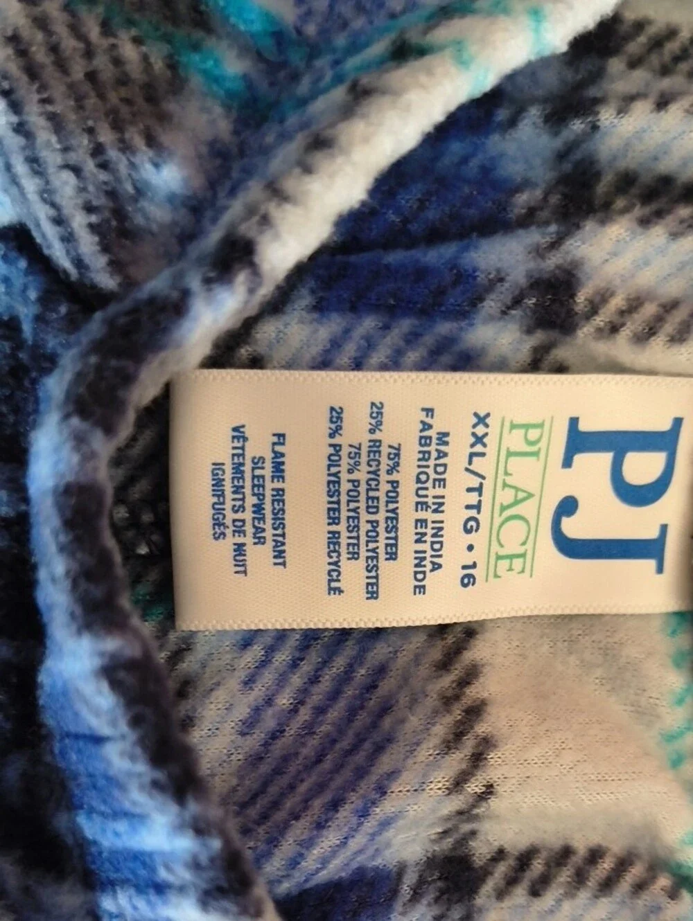 Blue Plaid Kids Pajama Top - Soft Fleece